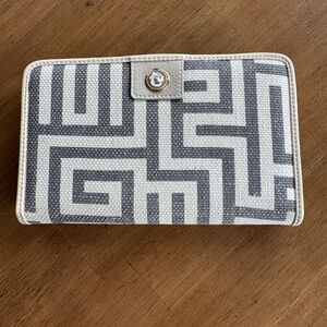Spartina Gray and Cream Patterned Wallet Large